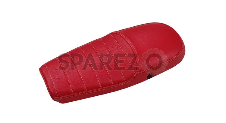 Royal Enfield GT and Interceptor 650cc Red Color Genuine Leather Dual Seat - SPAREZO